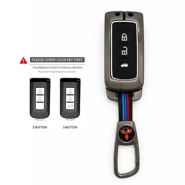 Premium BMW-Style Metal Key Cover for Mitsubishi Xpander, Outlander, ASX, Pajero, Eclipse Cross, Montero