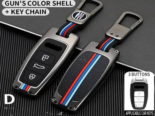 Audi E-Tron Metal Key Cover in BMW Style – Zinc Alloy Case with Keychain