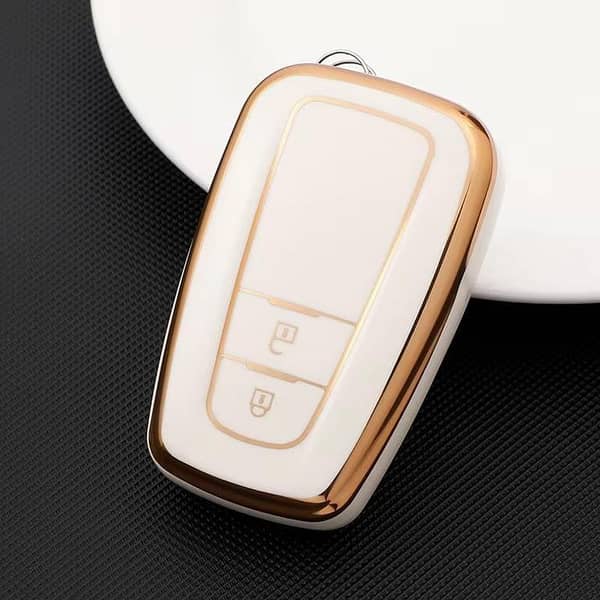 Toyota CH-R TPU Key Cover – White Edition for Smart Key Protection