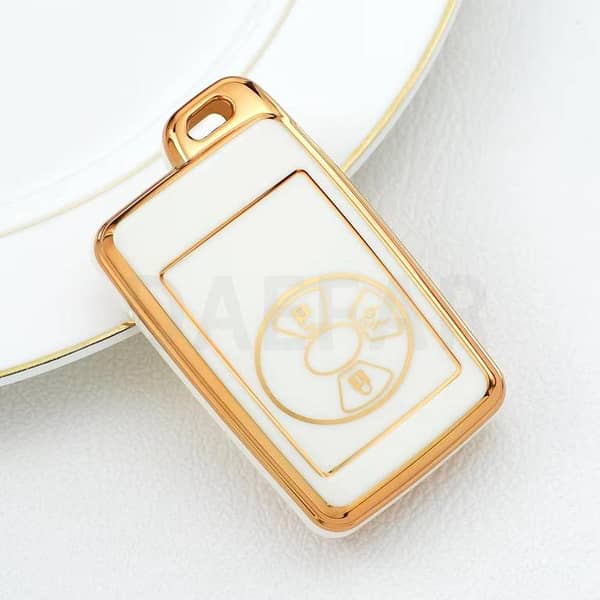 TPU 3 Buttons Car Key Case Cover for Toyota Prius - White Edition