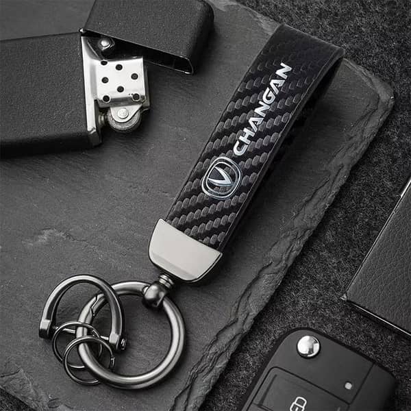 Changan Carbon Fiber Metal Key Chain – Premium Car Key Protection Case