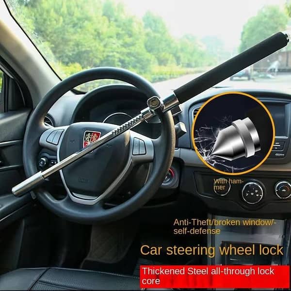 Colegend Universal Steering Wheel Lock Heavy Duty Extendable, Anti-Theft for All Vehicles