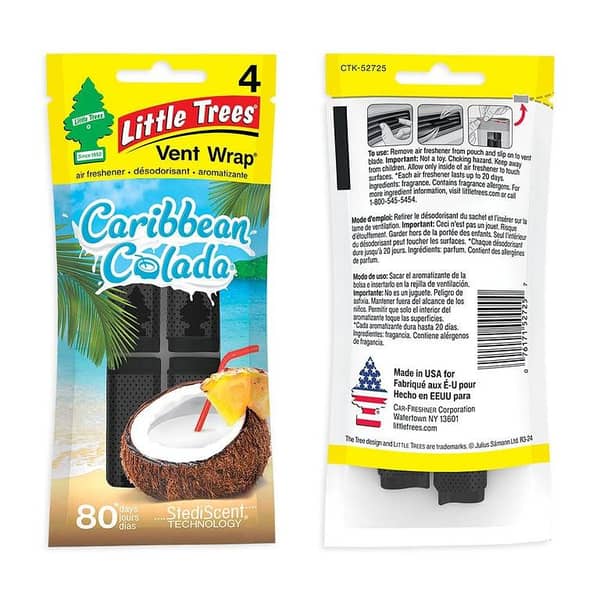 LITTLE TREES Car Air Freshener Vent Wrap Caribbean Colada
