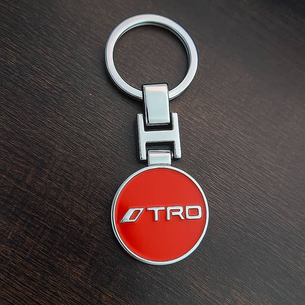 Metal TRD Logo Keychain for Car & Bike – Premium Alloy Key Ring