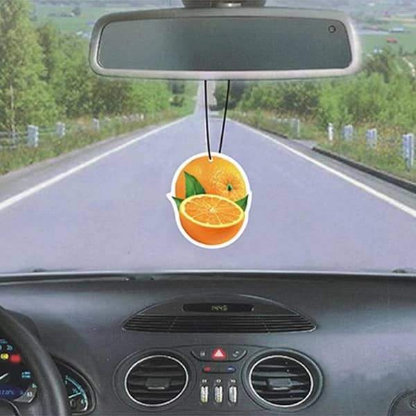 Orange-Shape Car Hanging Air Freshener Card - Orange