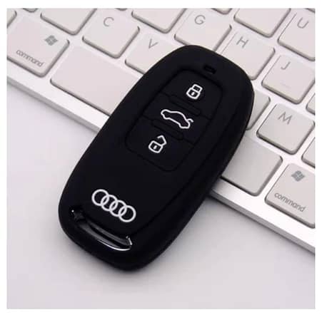 Audi E-Tron Silicone Key Cover for 3-Button Smart Remote, Black
