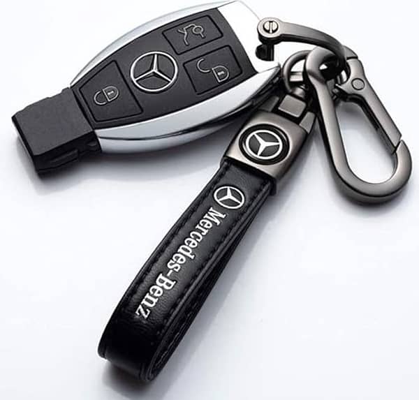 Genuine Leather Mercedes Benz Keychain – Premium Key Holder for Men and Women