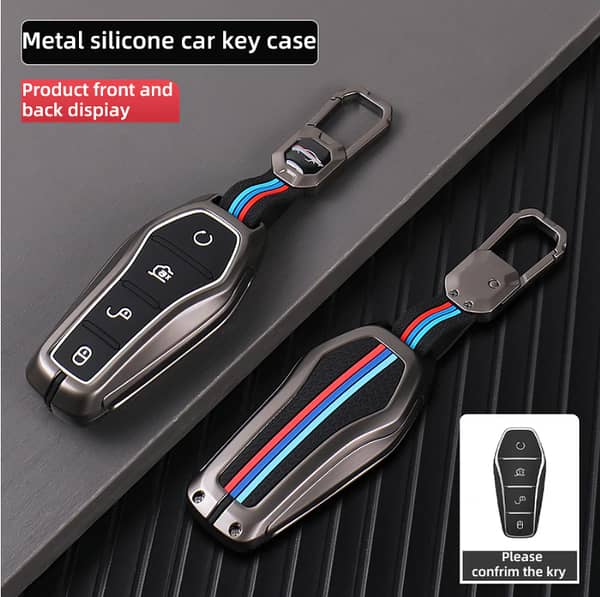 BYD All-Series Car Key Cover – Premium Zinc Alloy Case with Silicone Inner for Dolphin, Seal, Atto 3, Song, Qin, Tang