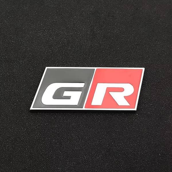 GR Metal Chrome Car Badge Emblem Sticker - Silver -