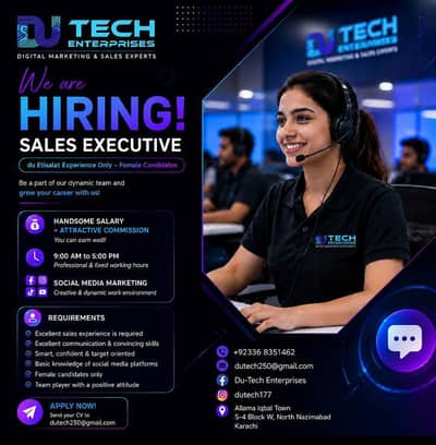 Du, Etisalat Telecommunication only Experienced Agents Hiring .