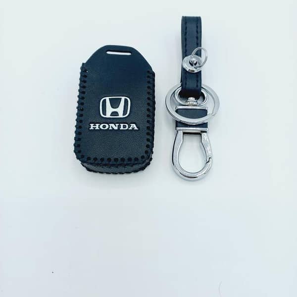 HONDA CIVIC 2017 Leather Key Fob Cover with Matching Key Chain and Nano Light
