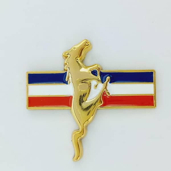 3D Metal Car Emblem Stallion (Gold) – 2 Pieces