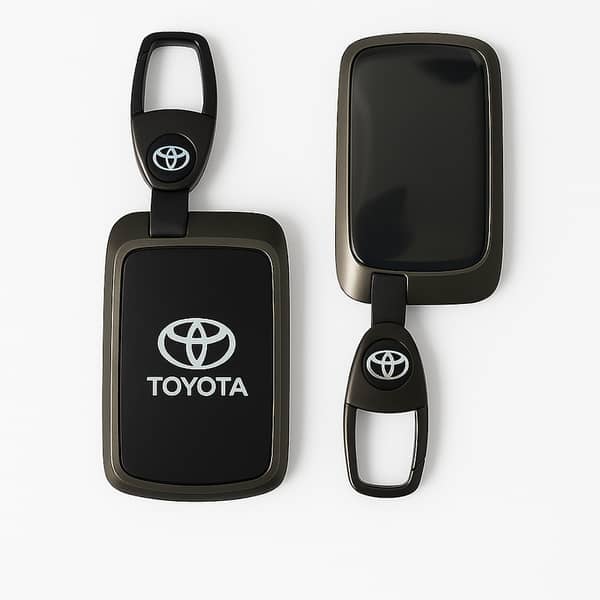 ZOBIG Aluminium Alloy + TPU Key Cover for Toyota Corolla Grande 2025, Prado, Prius, Aqua – Premium Smart Key Protection with Metallic Finish