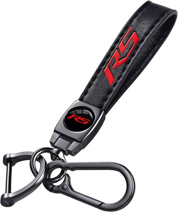 RS Genuine Leather Car Keychain – Durable Leather Key Holder for Car Lovers