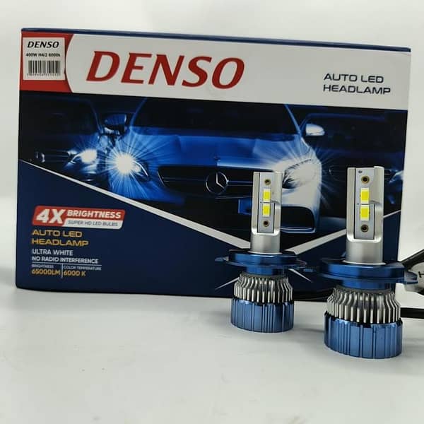 DENSO 750W Ultra White LED Headlight Bulbs with 65,000 Lumens, 6000K – H4 / H11 / 9005 Sockets, 1-Year Warranty