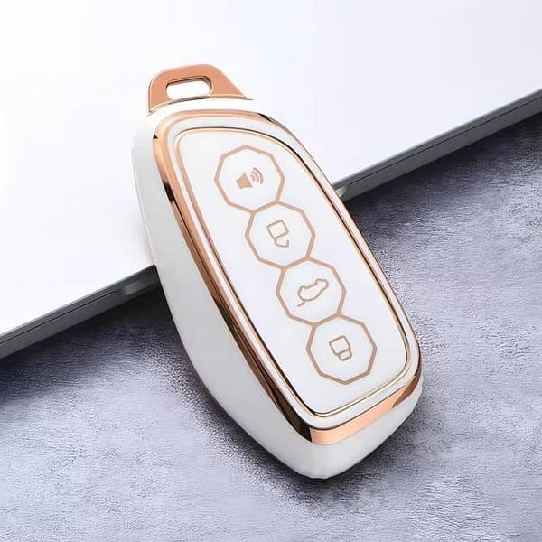 New Haval Facelift HEV 2025 TPU Key Cover – White Edition for Smart Key Protection