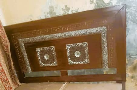 Wooden Double Bed in 10/10 Condition Without Mattress