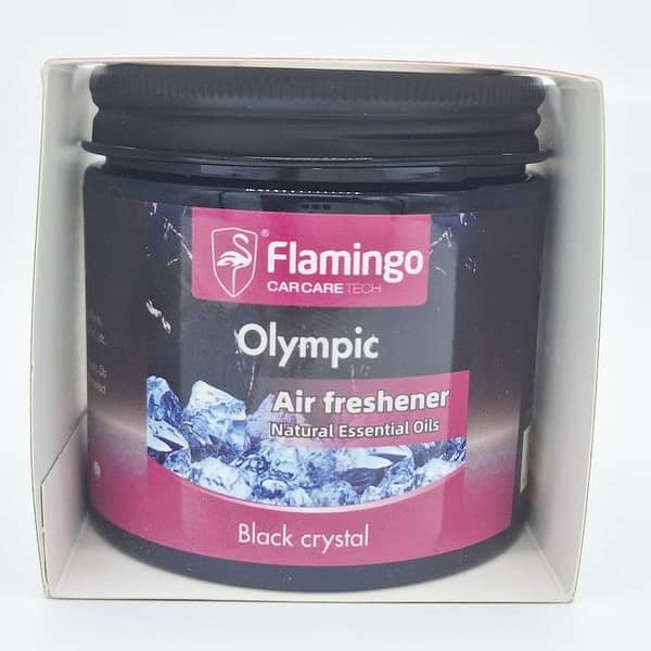 Flamingo Olympic Air Freshener Gel 220g – Black Crystal Scent with Natural Essential Oils