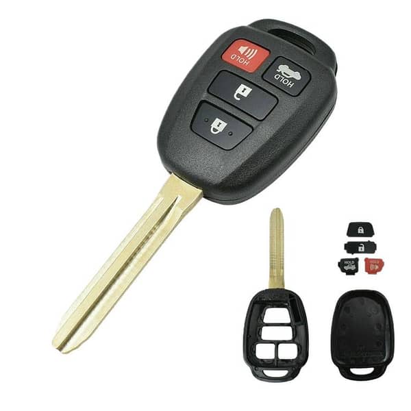 4-Button Remote Key Shell Case for Toyota Corolla (2009–Present)