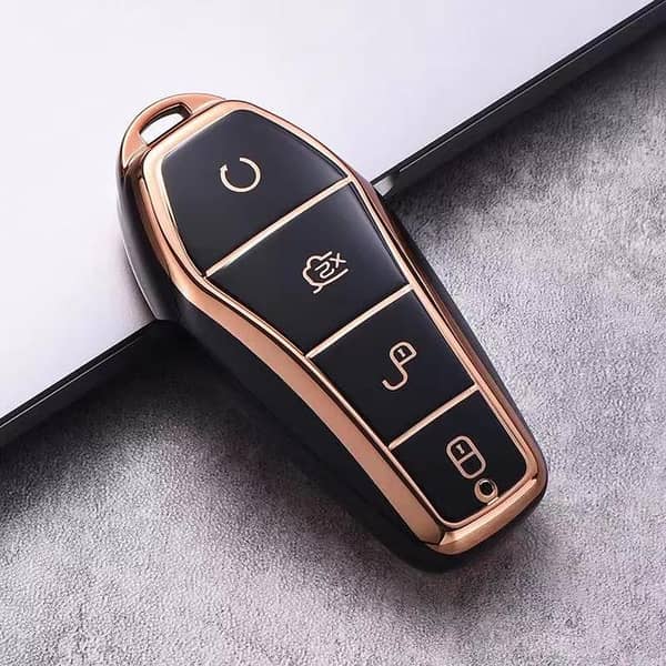 BYD New TPU Car Key Case Cover – 4-Button Remote, Protective Shell for BYD Atto 3, Han EV, Dolphin