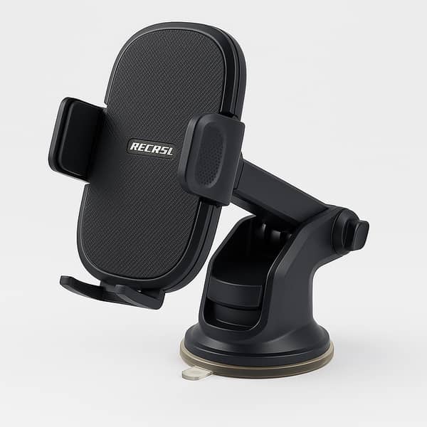 RECRSI RE-Z040 Universal Car Phone Holder with Adjustable Arm, 360° Rotation, and Strong Suction