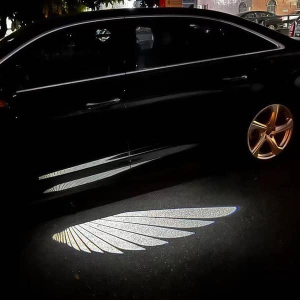 Universal Car Rearview Mirror LED Angel Wing Light Projection Lamp (2 Pc)