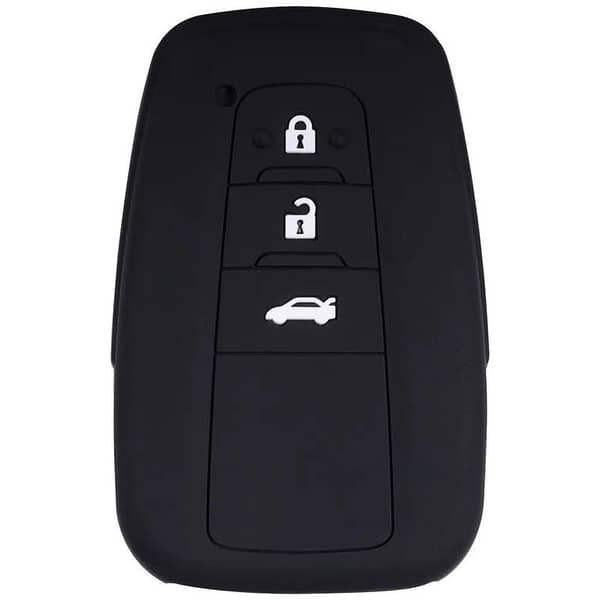 New Land Cruiser Silicone Key Cover – Black, 3 Buttons for Smart Remote Key