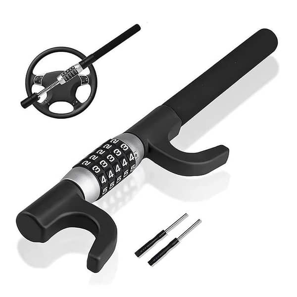 Steering Wheel Password Lock for Anti-Theft - Car Modification Accessory (Stainless Steel)