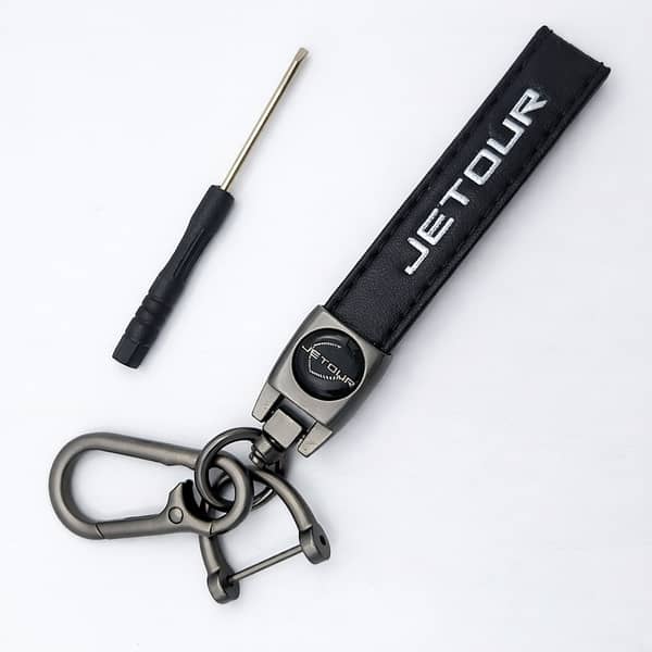 JETOUR Genuine Leather Car Keychain – Durable Leather Key Holder for Car Enthusiasts