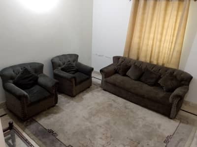5–Seater Sofa Set grey velvet excellent condition