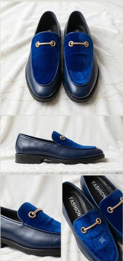 Formal Loafers Size 42 - Navy Blue Velvet