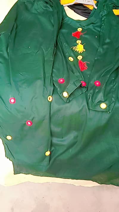 Ready to wear lawn dress two piece mirror work and febric pain