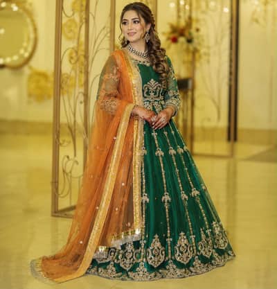 Branded Mehndi Dress Only One Time Wear