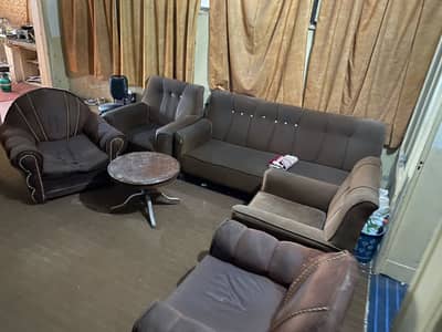7-Seater Sofa Set with Center Table – Good Condition | Negotiable