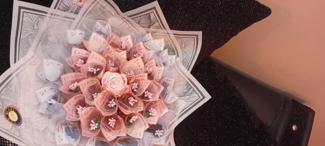 Cash bouquet and other gift items