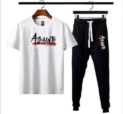 men polister printed track suit white medium to XL free delivery