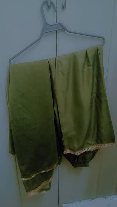 mehndi green party wear 3pc suit