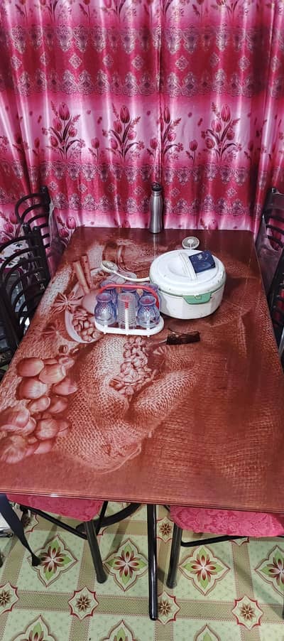 Glass Dining Table with 6 chairs