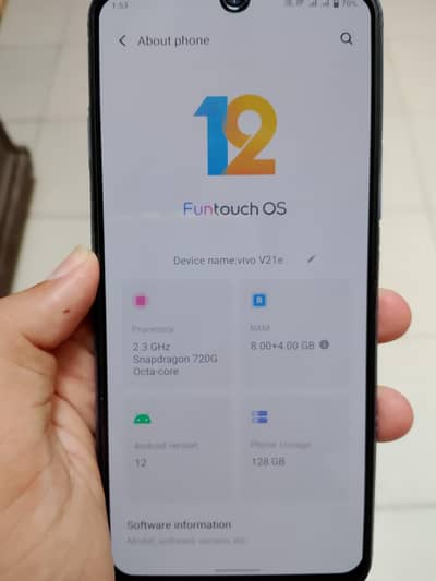 Vivo V21e 8GB Ram 128GB Memory