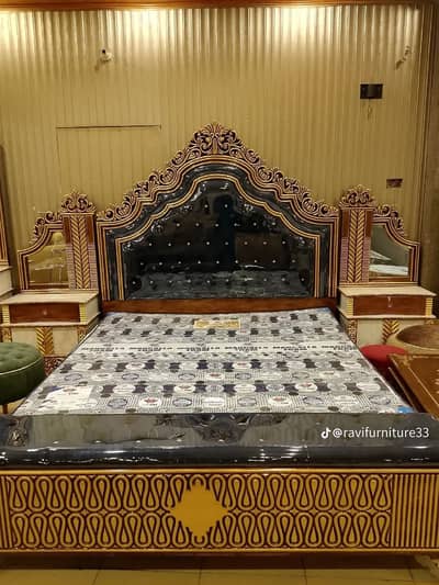 Bed Set/Double Bed/King Size Bed/Poshish Bed/Wooden Bed/Bubble Bed Se