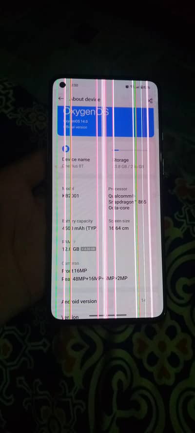 One Plus 8T 12+12 256gb good cemra good betry timing exchange possible