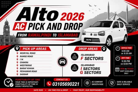 Pick and drop , Rawalpindi to isb
