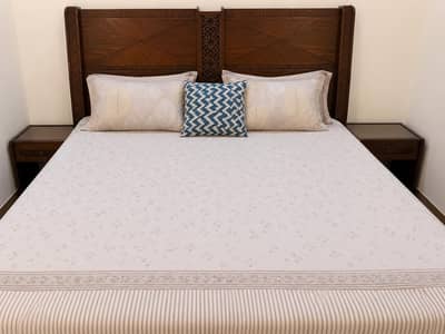 Wooden Bed Set for Sale – Excellent Condition