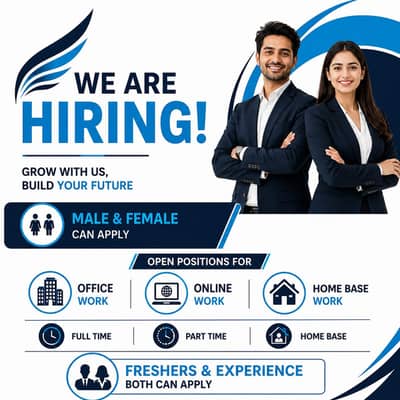 We  are hiring male and female for office work