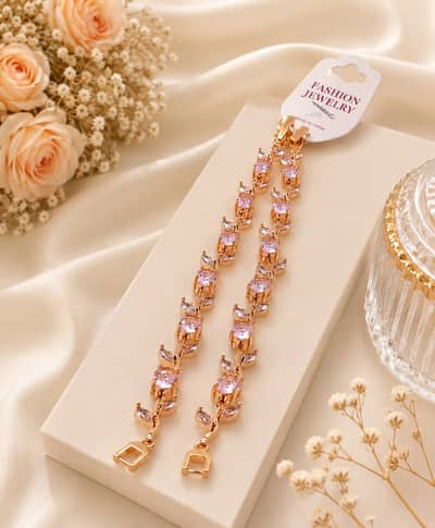 Luxury Rose Gold Crystal Tennis Bracelet for Women