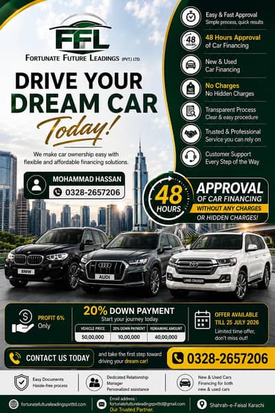on just low down payment car loan 6% profit no any hidden charges