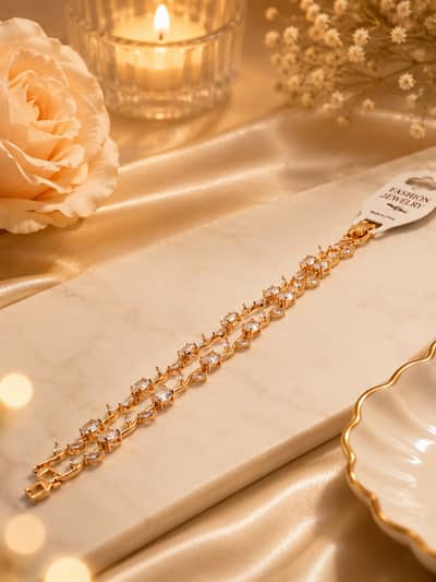 Women's Rose Gold Cubic Zirconia Bracelet