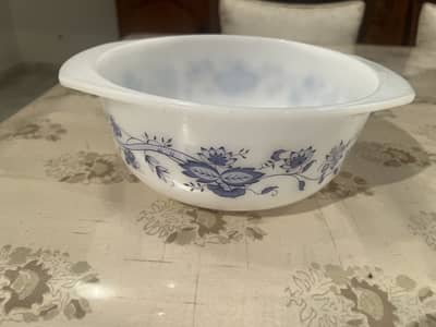 Blue and white serving bowl