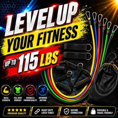 Resistance Bands Set 11 PCS | 115 LBS | Home Gym Workout | New