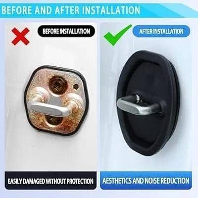 Silicone Car Door Lock Cover Noise-Reducer – Universal Door Latch Protector (4PCS)